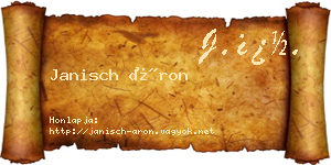 Janisch Áron névjegykártya